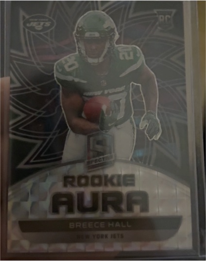 2022 Panini Spectra Rookie Aura #AUR-BHA Breece Hall — front