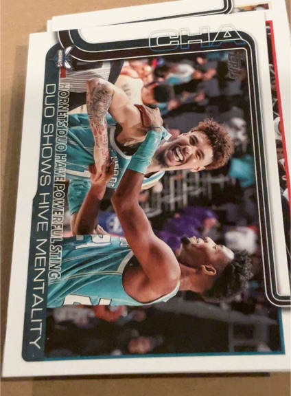 2025-26 Topps #283 Hornets Duo Have Powerful Sting: Duo Shows Hive Mentality — front