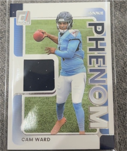 2025 Panini Donruss #RPJ-CWD Cam Ward Rookie Phenom Jersey Patch — front