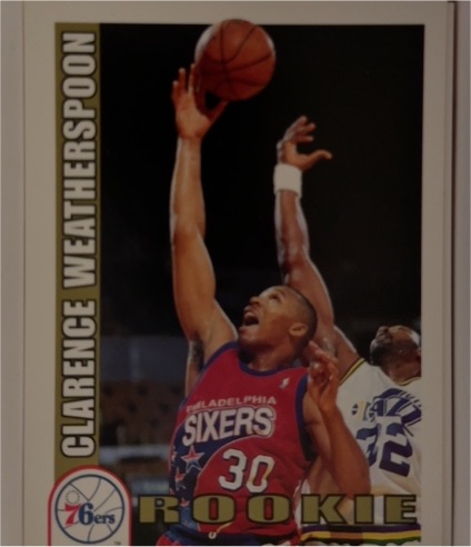 1992-93 Hoops #449 Clarence Weatherspoon Rookie Philadelphia 76ers — front