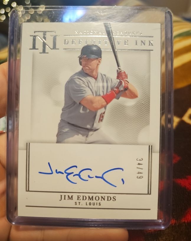 2023 Panini National Treasures Definitive Ink #DI-JE Jim Edmonds — front