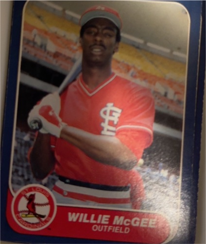 1986 Fleer #42 Willie McGee — front