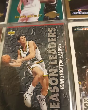 1993-94 Upper Deck #168 John Stockton Season Leaders Assists — front