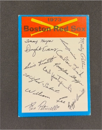 1973 Topps #NNO Blue Team Checklist Boston Red Sox — front