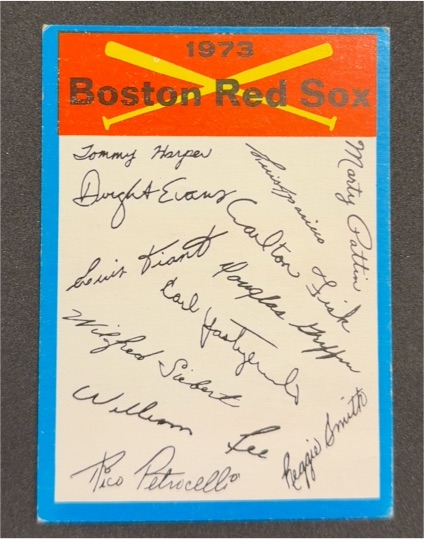 1973 Topps #NNO Blue Team Checklists Boston Red Sox — front