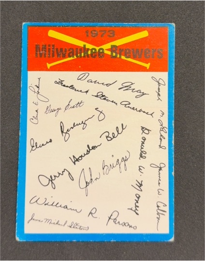 1973 Topps Blue Team Checklist Milwaukee Brewers — front
