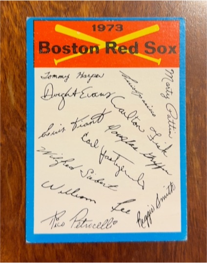 1973 Topps Blue Team Checklist Boston Red Sox — front