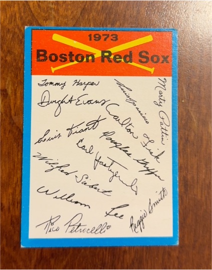 1973 Topps Blue Team Checklist #NNO Boston Red Sox — front