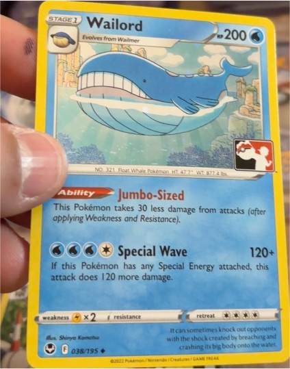 2022 Pokemon Sword & Shield Silver Tempest #038 Wailord — front