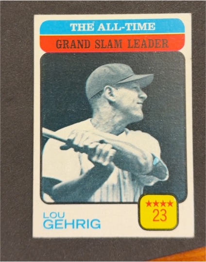 1973 Topps #472 Lou Gehrig All-Time Grand Slam Leader — front