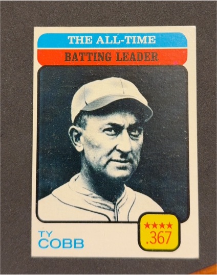 1973 Topps #475 Ty Cobb All-Time Batting Leader — front