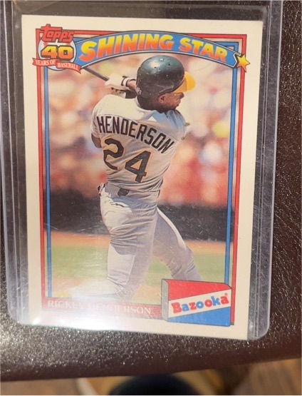 1991 Topps Bazooka Shining Star #2 Rickey Henderson — front