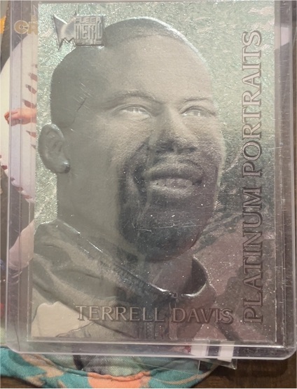 1996 Fleer Metal #2 Terrell Davis Platinum Portraits — front
