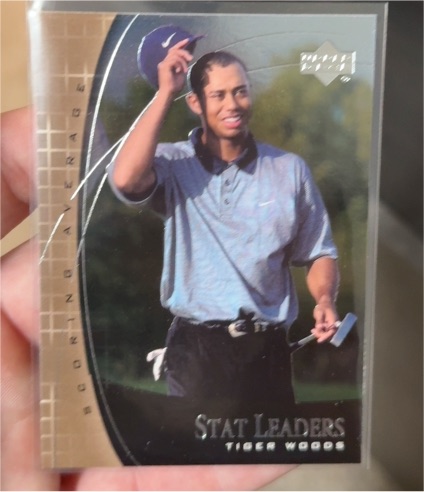 2001 Upper Deck Stat Leaders #SL11 Tiger Woods — front
