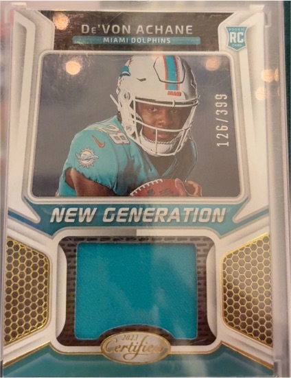 2023 Panini Certified New Generation Patch #De'Von Achane — front