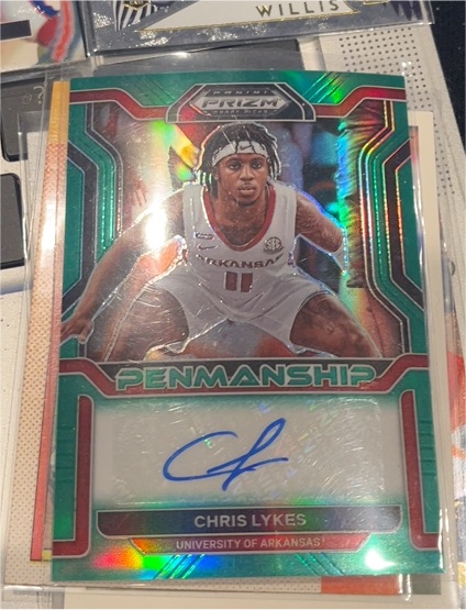 2022 Panini Prizm Draft Picks #CP-CLY Chris Lykes College Penmanship — front