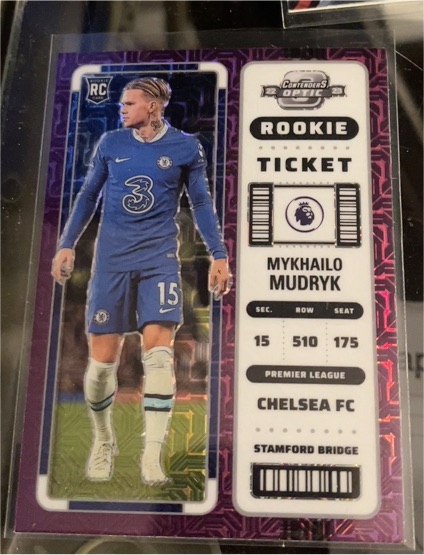 2022 Panini Chronicles Contenders Optic Rookie Ticket #296 Mykhailo Mudryk — front