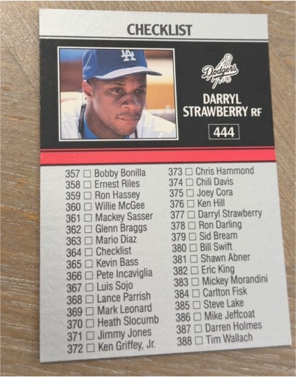 1991 Leaf #444 Darryl Strawberry — front