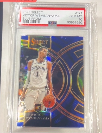 2023 Panini Select #121 Victor Wembanyama Blue Prizm — front