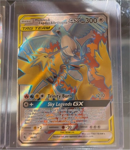 2019 Pokémon Hidden Fates #66 Moltres & Zapdos & Articuno GX — front