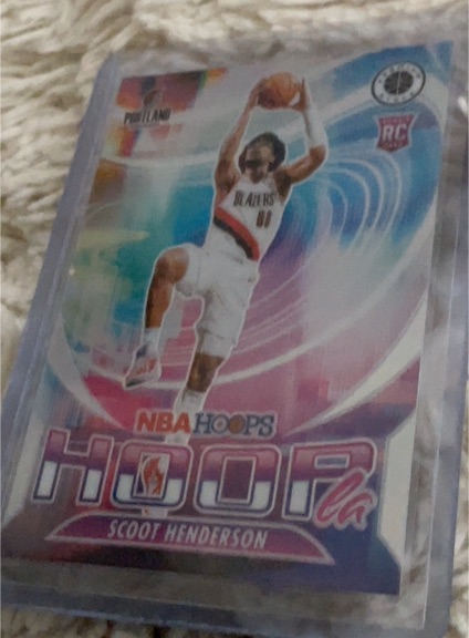 2023-24 Panini NBA Hoops Premium Stock #13 Scoot Henderson Hoopla — front