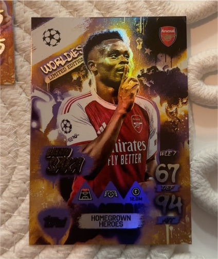 Topps Match Attax Champions League 2025/26 Worldies Limited Edition WLE7 Bukayo Saka — front