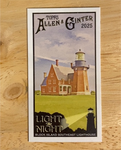 2025 Topps Allen & Ginter #LTN-10 Block Island Southeast Lighthouse Light the Night Mini — front