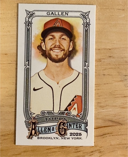 2025 Topps Allen & Ginter Mini #155 Zac Gallen — front