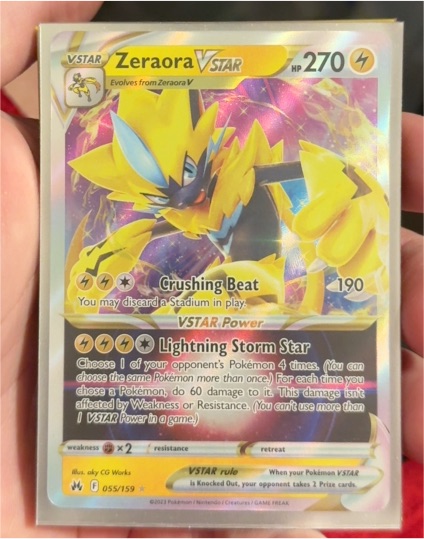 2023 Pokémon Crown Zenith #055 Zeraora VSTAR — front
