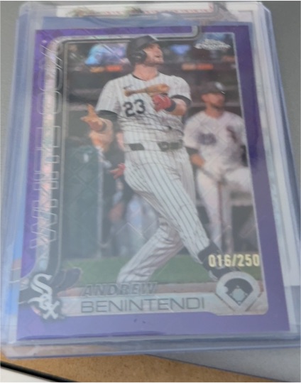 2025 Topps Chrome #016 Andrew Benintendi Purple Refractor — front