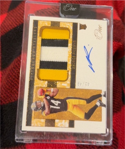 2022 Panini One #47 George Pickens Rookie Patch Auto — front