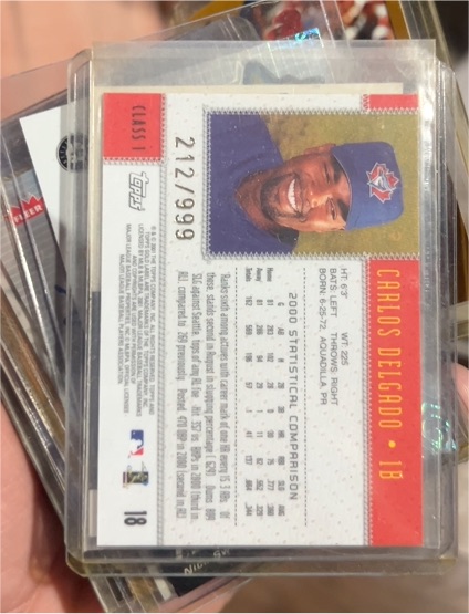 2001 Topps #18 Carlos Delgado — front