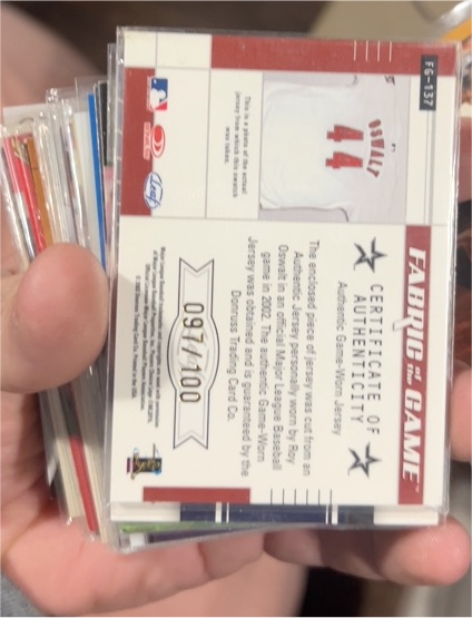 1997 Donruss Elite Extra Edition Fabric of the Game #E-3 177 Authentic Game-Worn Jersey — front