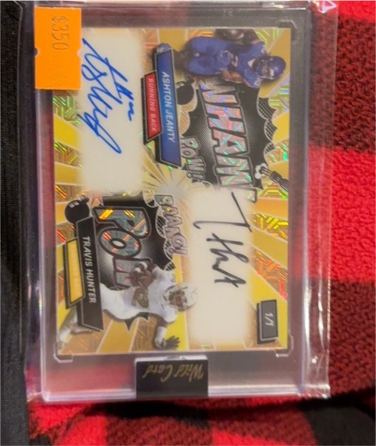 2024 Wildcard Just The Hits Dual Auto Ashton Jeanty Travis Hunter — front