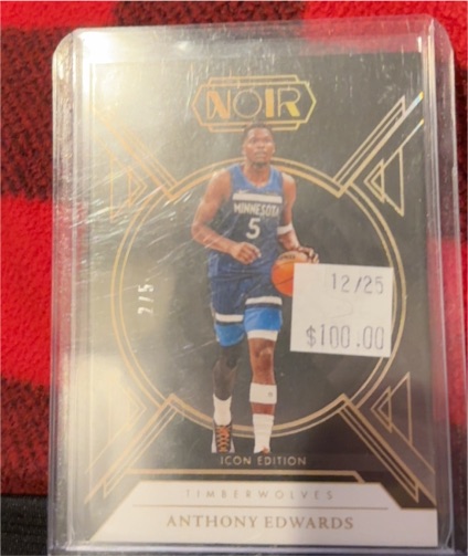 2024-25 Panini Noir Icon Edition #7 Anthony Edwards — front