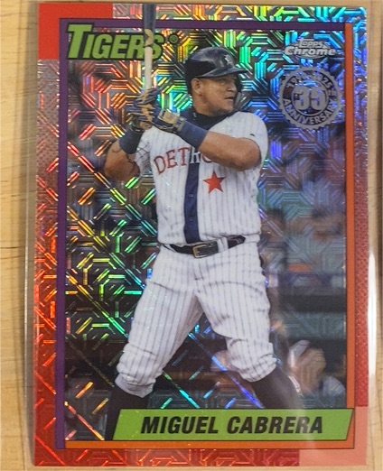 2025 Topps Update #U90C-97 Miguel Cabrera 1990 Topps Baseball Chrome Silver Pack — front