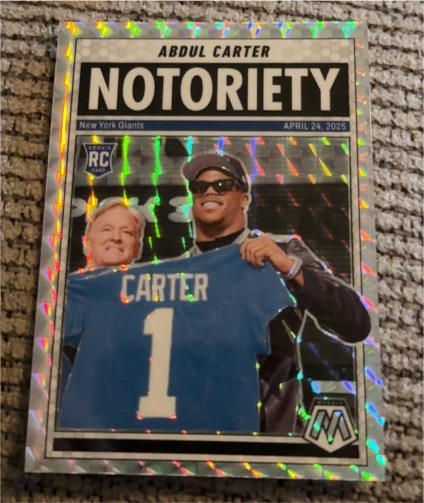 2025 Panini Mosaic #14 Abdul Carter Notoriety — front