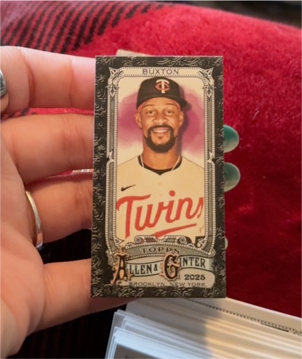 2025 Topps Allen & Ginter #114 Byron Buxton Mini Gold Border Parallel — front