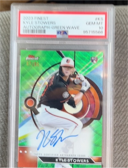 2023 Topps Finest Autographs Green Wave #FA-ER Kyle Stowers — front
