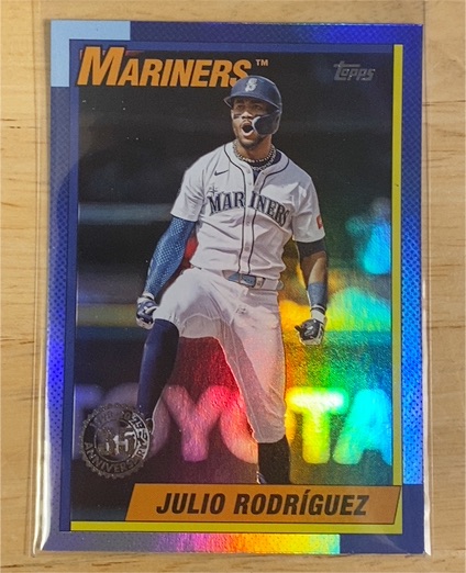 2025 Topps Update #U90-3 Julio Rodríguez 1990 Topps Baseball 35th Anniversary — front