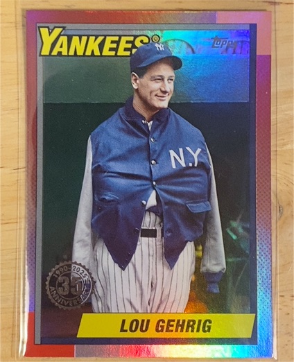 2025 Topps Update #U90-14 Lou Gehrig 1990 Topps Baseball 35th Anniversary — front