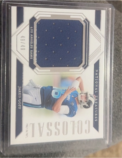 2018 Panini National Treasures Colossal Materials #CM-JG Jared Goff — front