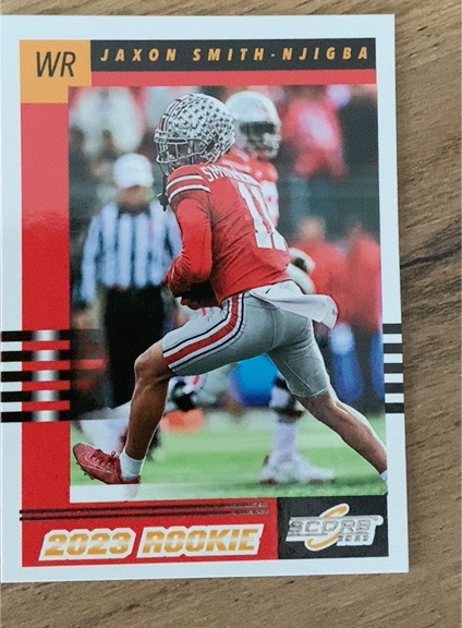2023 Panini Score #8 Jaxon Smith-Njigba 2003 Throwback Rookies — front