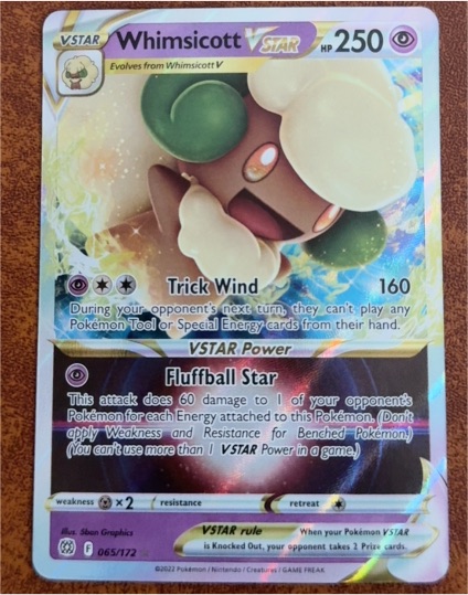 2022 Pokémon SWSH09: Brilliant Stars #065 Whimsicott VSTAR — front