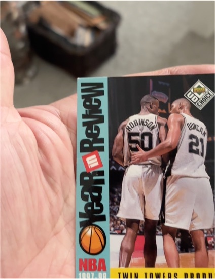 1998-99 Upper Deck Choice #190 David Robinson / Tim Duncan Year In Review — front