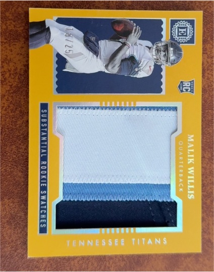 2022 Panini Encased Substantial Rookie Swatches #SS-25 Malik Willis — front