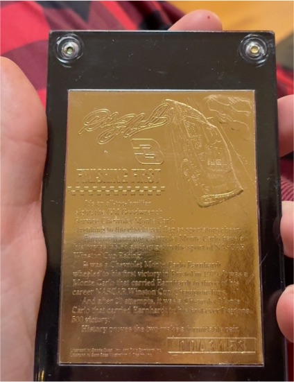 1990 Dale Earnhardt #3 Trophy 23kt Gold Trading Card — front