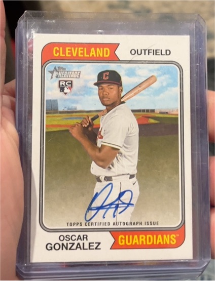 2023 Topps Heritage #382 Oscar Gonzalez — front