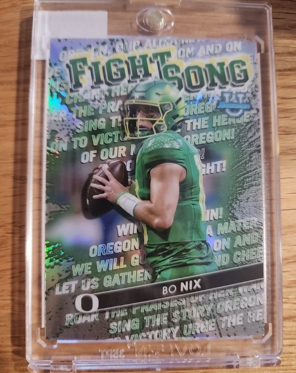 2022 Bowman's Best University #FS-14 Bo Nix Fight Song — front