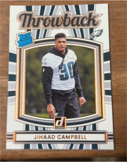 2025 Panini Donruss #1 Jihaad Campbell Throwback Rated Rookie — front